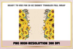 Sunflowers Watercolor 20 oz Skinny Tumbler Sublimation Wrap Product Image 2