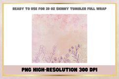 Pastel Watercolor flowers 20 oz Skinny Tumbler Sublimation Product Image 2