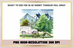 20 oz Skinny Camping Tumbler Sublimation Wrap Product Image 2