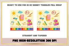 Back to school Teacher 20 oz Skinny Tumbler Wrap Product Image 2