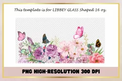 16 Oz Libbey Glass Can Watercolor Flowers Butterfly Product Image 2
