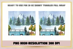 Camping watercolor 20 oz Skinny Tumbler Wrap Product Image 2