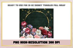 Watercolor Flowers 20 oz Skinny Tumbler Wrap Sublimation Product Image 2