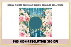 Watercolor Flowers 20 oz Skinny Tumbler Sublimation Wrap Product Image 2