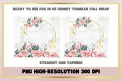 Wedding Floral Sublimation 20oz Skinny Tumbler Wrap Product Image 2