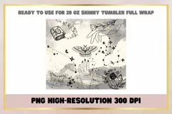 Mysteric Magic Witch 20 oz Skinny Tumbler Sublimation Wrap Product Image 2