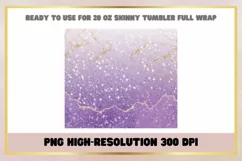 Purple Watercolor 20 oz Skinny Tumbler Sublimation Wrap Product Image 2