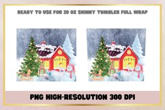 Christmas Watercolor 20 oz Skinny Tumbler Wrap Sublimation Product Image 2