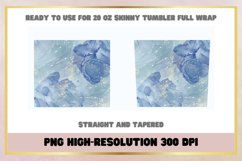 Watercolor Blue Marble Glitter 20oz Skinny Tumbler Full Wrap Product Image 2