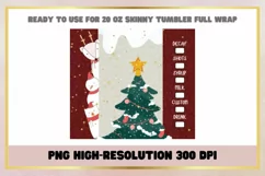 Christmas Trees Tumbler Wrap 20 oz Skinny Sublimation Product Image 2