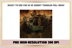 Deer Vintage Watercolor 20 oz Skinny Tumbler Sublimation Wra Product Image 2