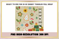 Groovy Christmas 20 oz Skinny Tumbler Wrap Sublimation Product Image 2