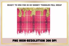 Glitter Christmas 20 oz Skinny Tumbler Sublimation Wrap Product Image 2