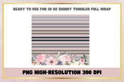 Pink Flowers Watercolor 20 oz Skinny Tumbler Sublimation Wra Product Image 2
