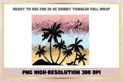 Summer Beach 20 oz Skinny Tumbler Sublimation Wrap Product Image 2