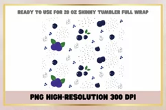 Blueberry summer 20 oz Skinny Tumbler Sublimation Wrap Product Image 2