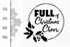 Christmas Wreath SVG - Full of Christmas Cheer Cut File Product Image 3