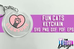 Fun Cats Keychain SVG Design | Happy Quotes | SVG File Product Image 1