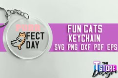 Fun Cats Keychain SVG Design | Happy Quotes | SVG File Product Image 1