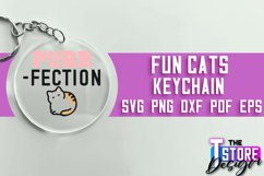 Fun Cats Keychain SVG Design | Happy Quotes | SVG File Product Image 1