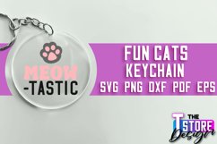 Fun Cats Keychain SVG Design | Happy Quotes | SVG File Product Image 1