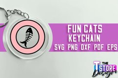 Fun Cats Keychain SVG Design | Happy Quotes | SVG File Product Image 1