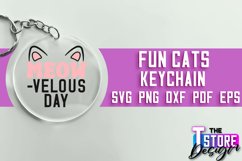 Fun Cats Keychain SVG Design | Happy Quotes | SVG File Product Image 1