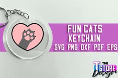 Fun Cats Keychain SVG Design | Happy Quotes | SVG File Product Image 1