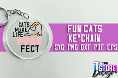Fun Cats Keychain SVG Design | Happy Quotes | SVG File Product Image 1