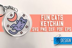 Fun Cats SVG Keychain | Fun Cats Quotes Design | SVG File Product Image 1