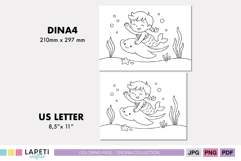Fun mermaid-themed coloring page for children, ideal for party or quiet time