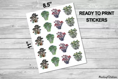 Trippy Mushrooms Stickers | Vintage Printable PNG Clipart Product Image 2