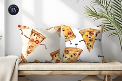 Fun Watercolor Pizza Slice Print for Crafts Digital Papers Product Image 2