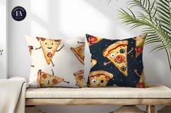 Hand-Painted Watercolor Pizza Slice Design Digital Papers Product Image 2