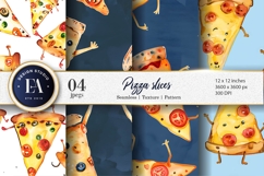 Hand-Painted Watercolor Pizza Slice Design Digital Papers Product Image 1
