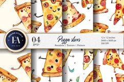 Fun Watercolor Pizza Slice Print for Crafts Digital Papers Product Image 1