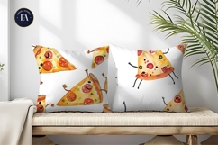 Fun Watercolor Pizza Slice Print for Crafts Digital Papers Product Image 2
