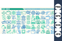 Finance Icon Set with Bank and Money Graphics Product Image 1