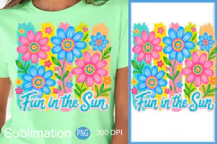 Summer Vibes PNG, Fun in the Sun Floral Sublimation Design Product Image 1