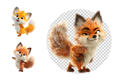 Cute Fox PNG Cartoon Clipart Bundle Product Image 4