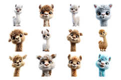 Funky Baby Llama Clipart Bundle 40 PNG Product Image 2