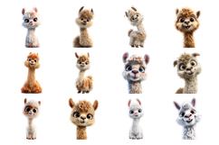 Funky Baby Llama Clipart Bundle 40 PNG Product Image 3