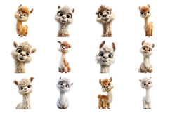 Funky Baby Llama Clipart Bundle 40 PNG Product Image 4