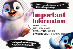 Cute Penguin PNG Cartoon Clipart Bundle 40 PNGS Product Image 6