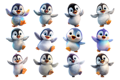 Cute Penguin PNG Cartoon Clipart Bundle 40 PNGS Product Image 3
