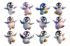 Cute Penguin PNG Cartoon Clipart Bundle 40 PNGS Product Image 4