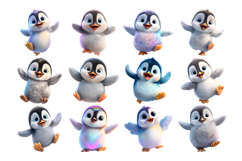 Cute Penguin PNG Cartoon Clipart Bundle 40 PNGS Product Image 5