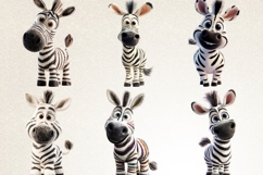 Funky Baby Zebra | 32 PNG Cute Zebra Clipart Transparent Art Product Image 3