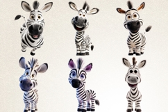 Funky Baby Zebra | 32 PNG Cute Zebra Clipart Transparent Art Product Image 4