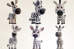 Funky Baby Zebra | 32 PNG Cute Zebra Clipart Transparent Art Product Image 5